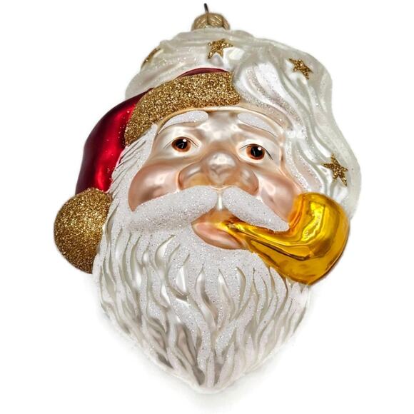 Patricia Breen Merry Olde Elfe Red Gold Trim Stars Santa Christmas Ornament - Picture 10 of 11